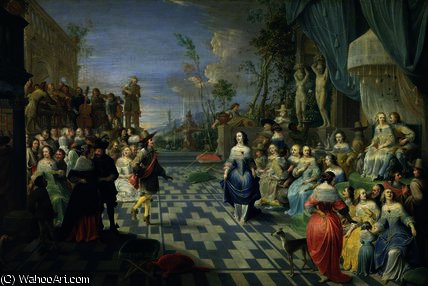 A Ball On The Terrace Of A Palace — Hieronymus Janssens