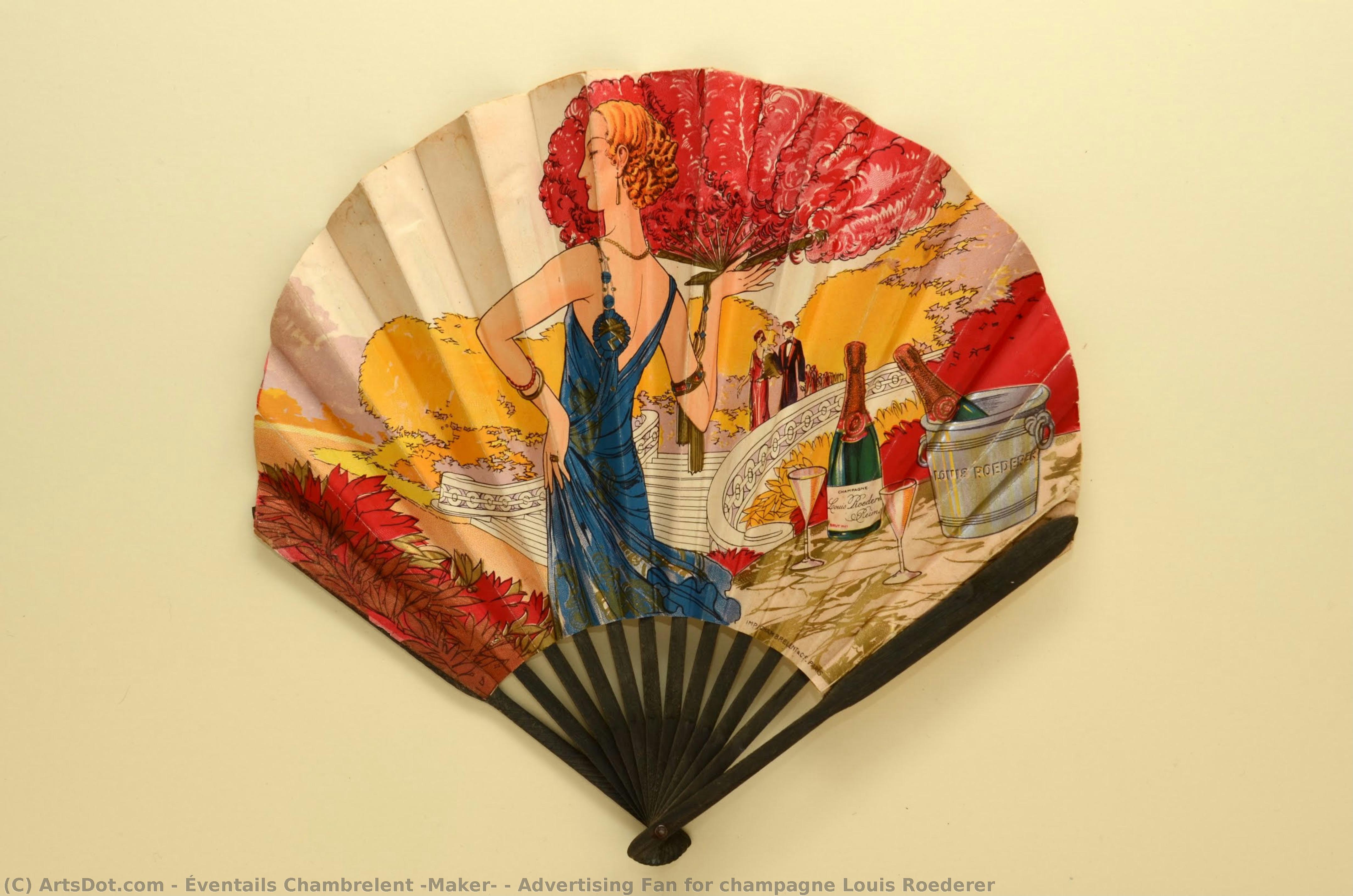 Advertising Fan For Champagne Louis Roederer — Éventails Chambrelent (maker)
