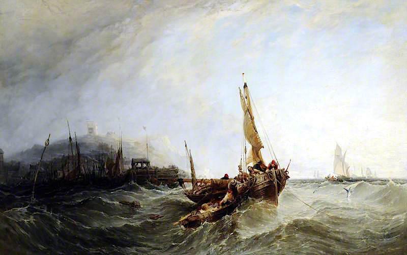 Harbour Scene (also Known As Fishing Boats In A Storm) — Sir Augustus Wall Callcott