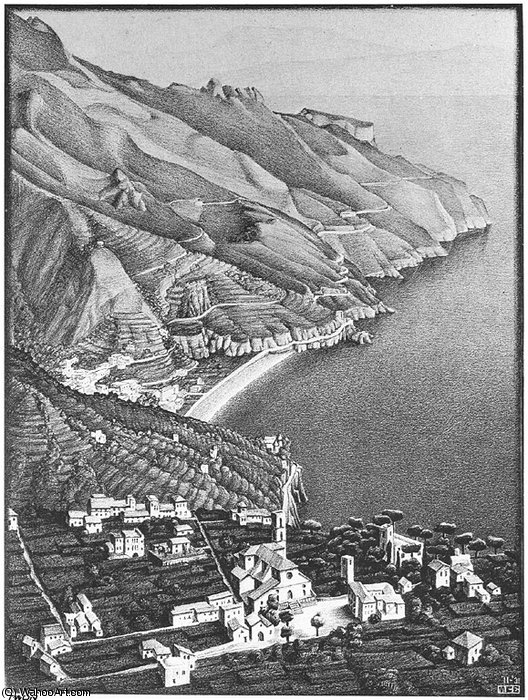 And The Coast Of Amalfi — Maurits Cornelis Escher