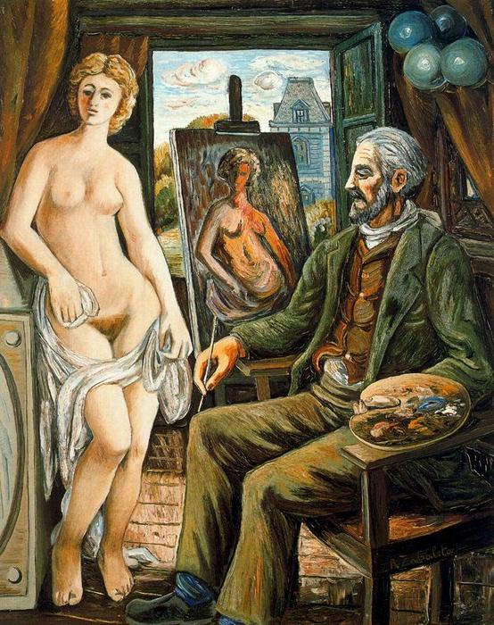 Model And Painter With Easel — Rafael Zabaleta Fuentes