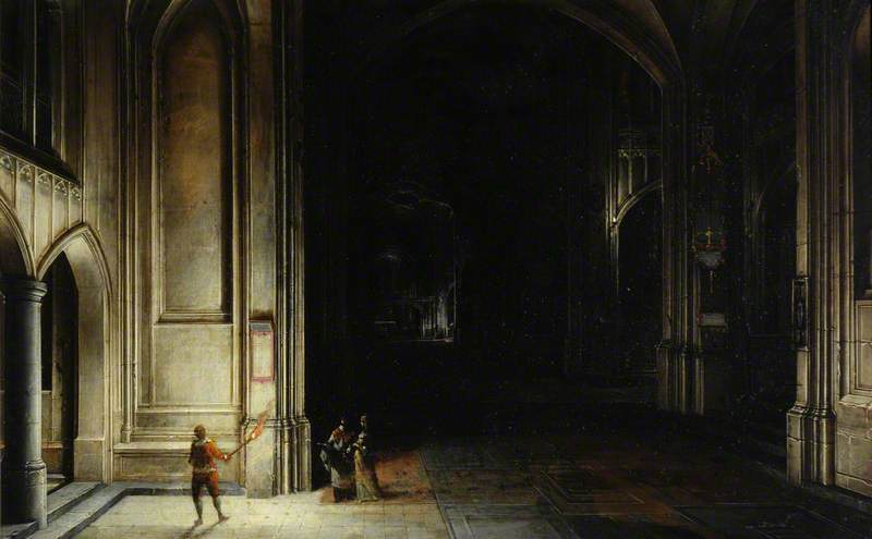 Interior Of A Church With Figures — Hendrick Van Steenwijck The Younger