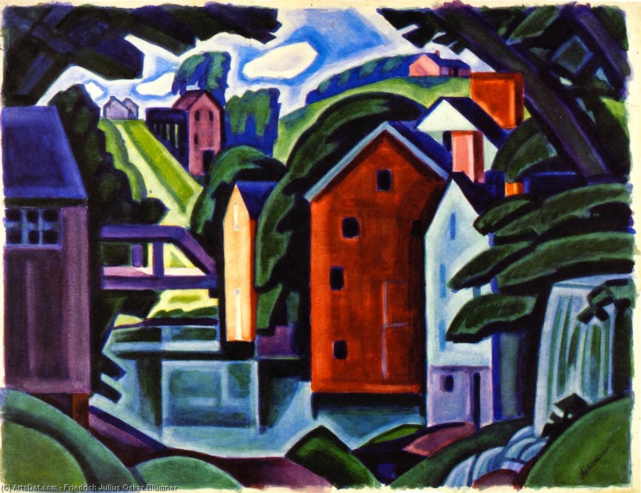 Motive Of Space And Form - A New Jersey Village (montville) — Friedrich Julius Oskar Blümner