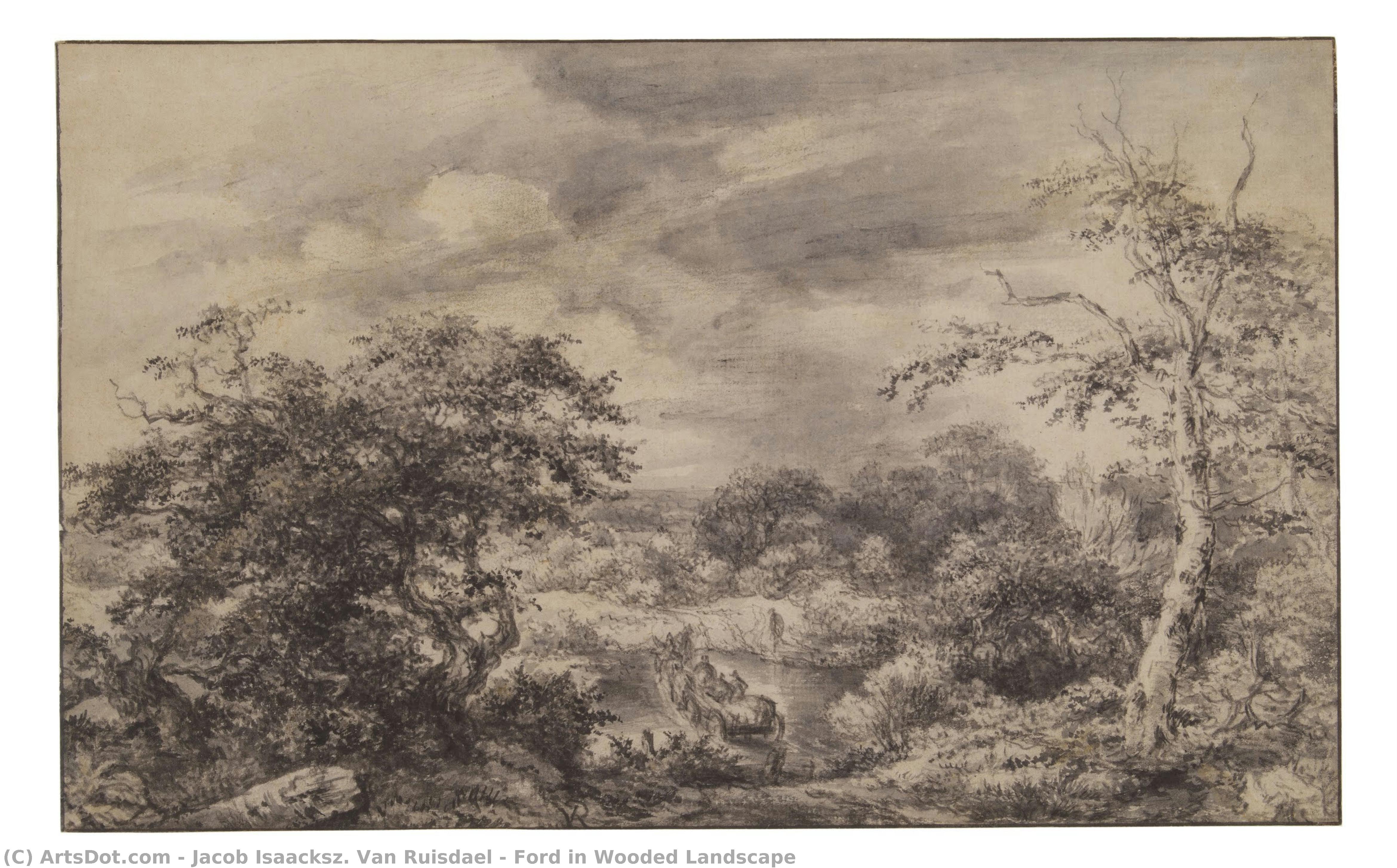 Ford In Wooded Landscape — Jacob Isaackszoon Van Ruisdael