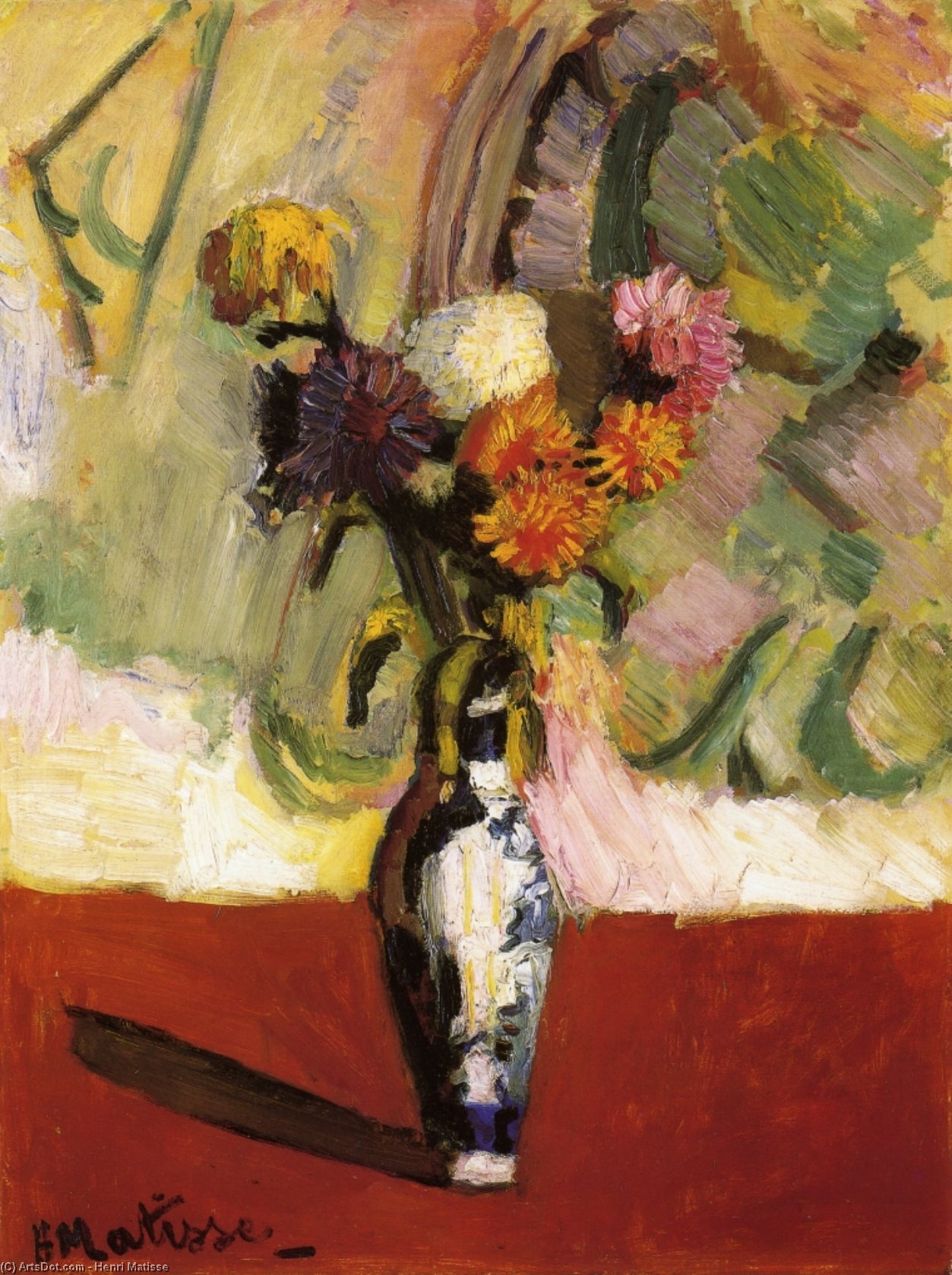 Chrysanthemums In A Chinese Vase — Henri Matisse