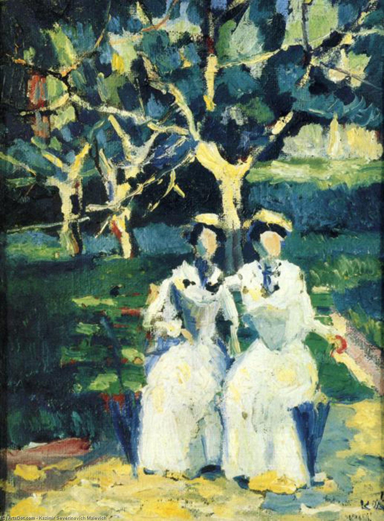 Two Women In A Garden — Kasimir Sewerinowitsch Malewitsch