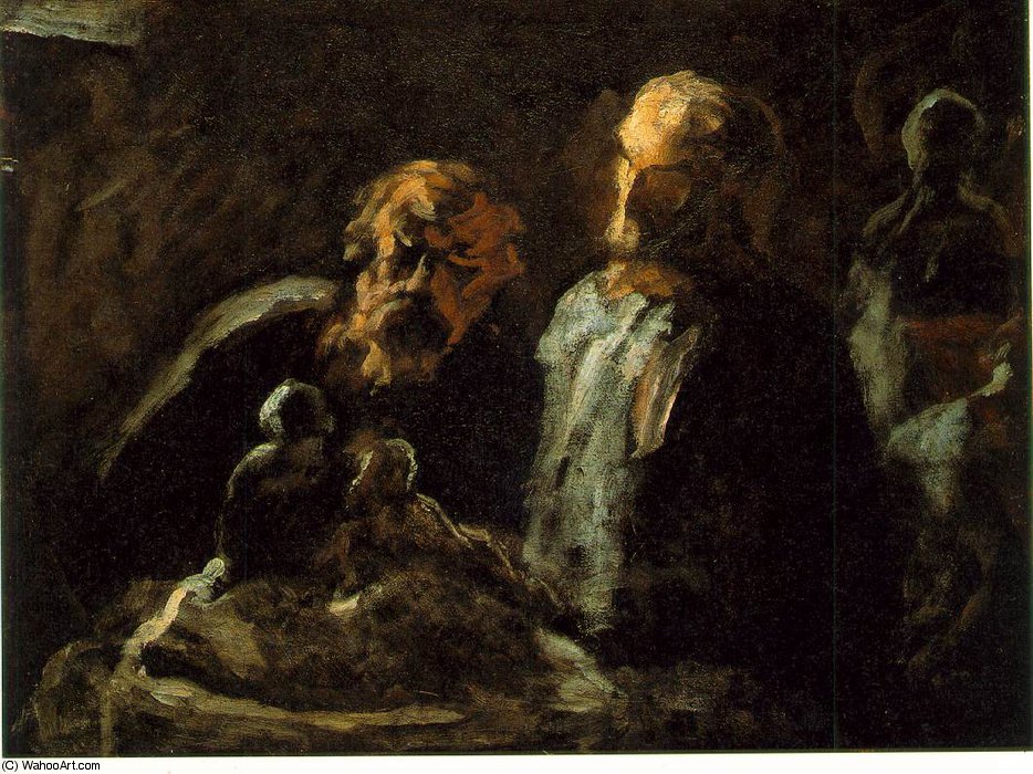 Two Sculptors, Undated, Oil On Wood, 11 X 14 In_ The — Honoré Daumier