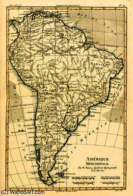 South America, From 'atlas De Toutes Les Parties Connues Du Globe Terrestre' By Guillaume Raynal — Rigobert Bonne (charles Marie Rigobert Bonne)