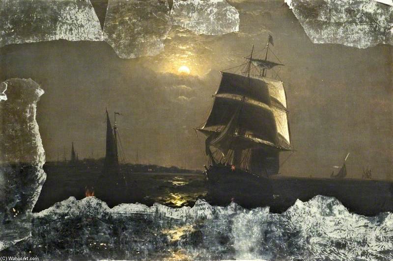 Midnight Off Sheerness — Anton Melbye (daniel Herman Anton Melbye)