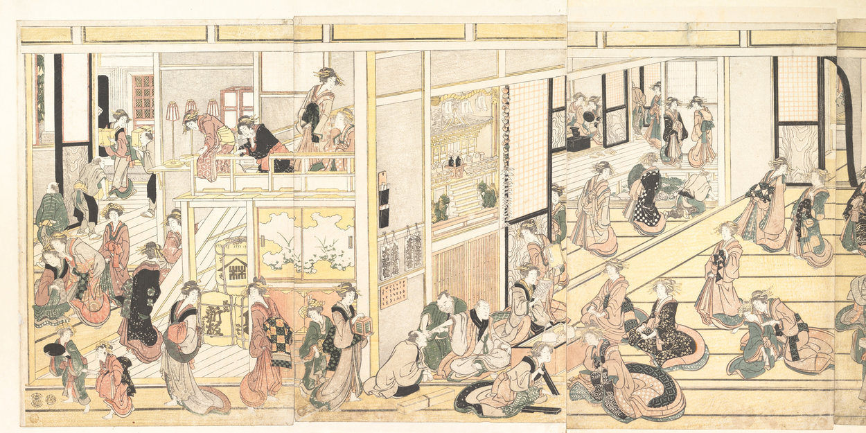 New Year's Day At The Ôgiya Seiro — Katsushika Hokusai