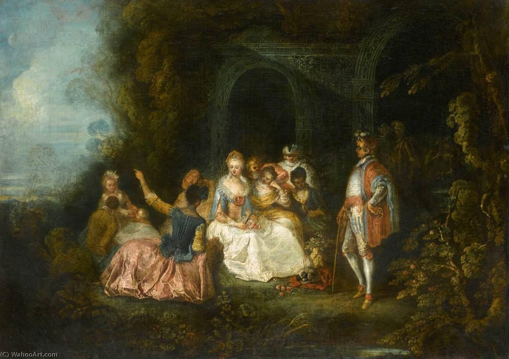 Amorous Couples In A Garden Setting — Pierre Antoine Quillard