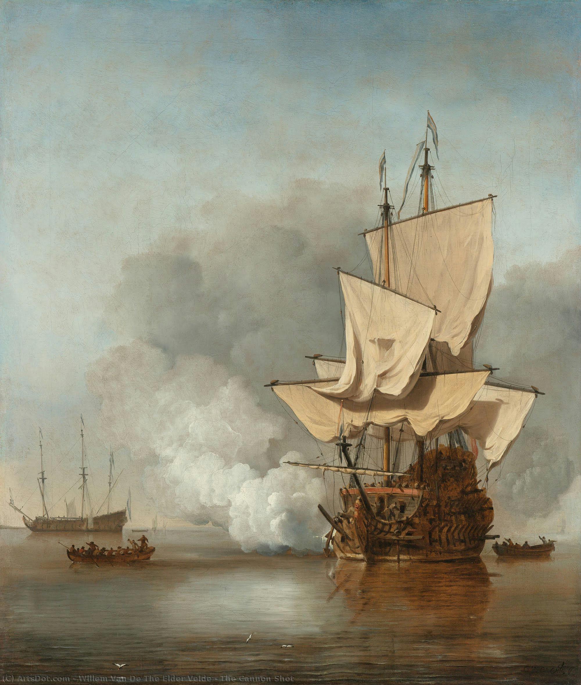 El Disparo De Cañón — Willem Van De Velde El Anciano