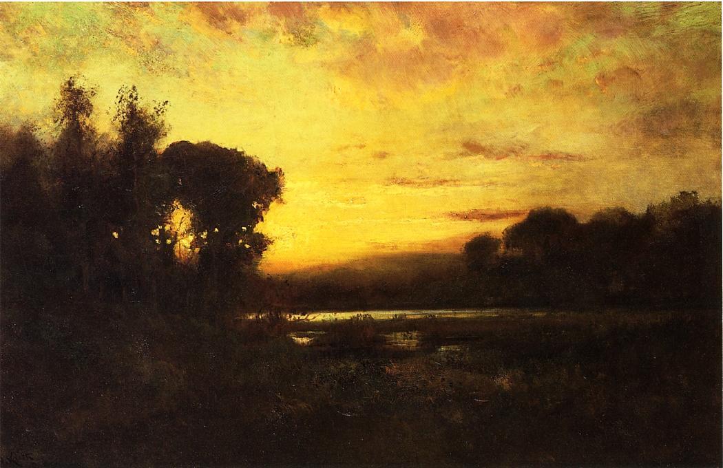 Wetlands At Sunset — William Keith