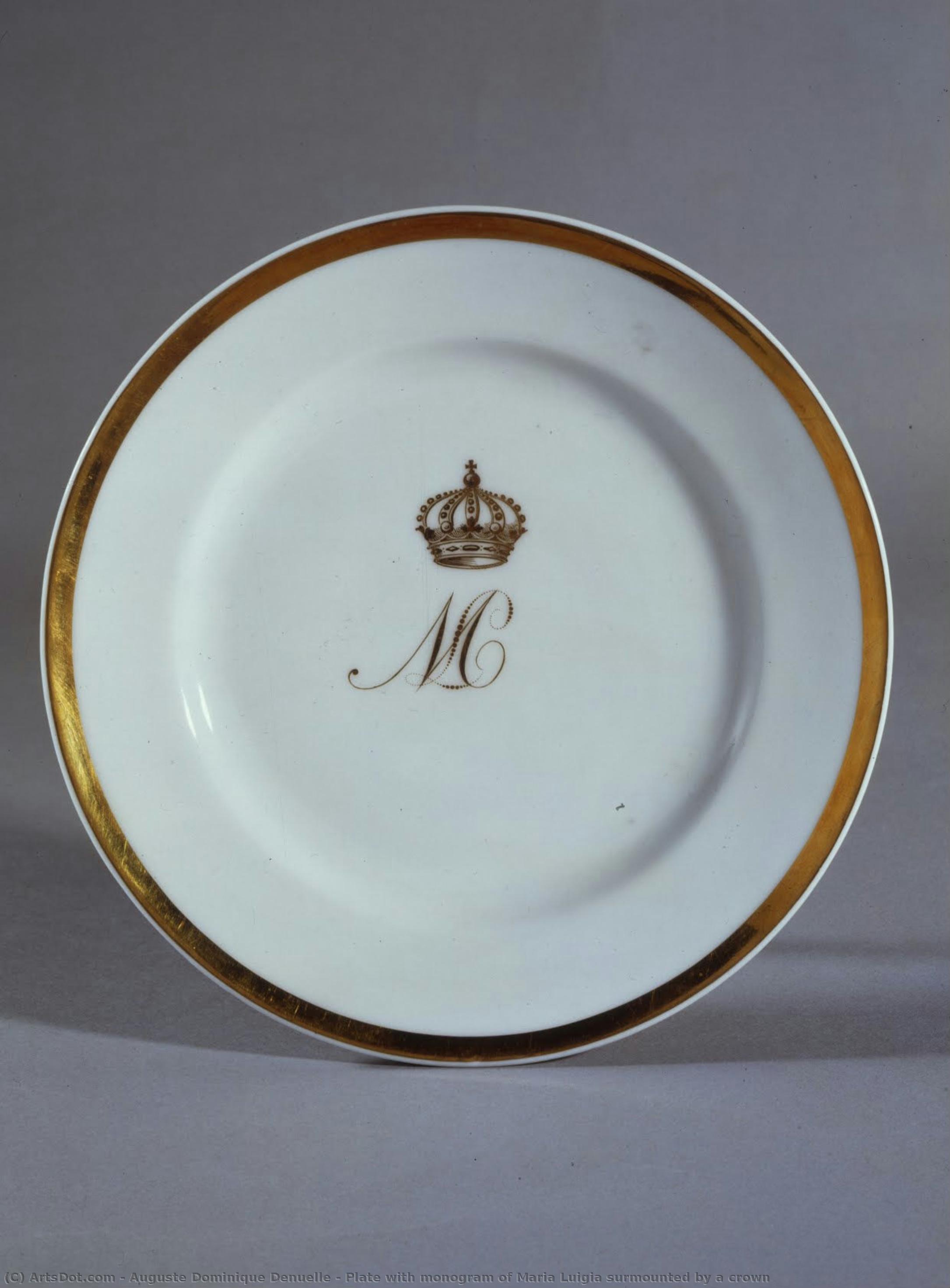 Plate With Monogram Of Maria Luigia Surmounted By A Crown — Auguste Dominique Denuelle