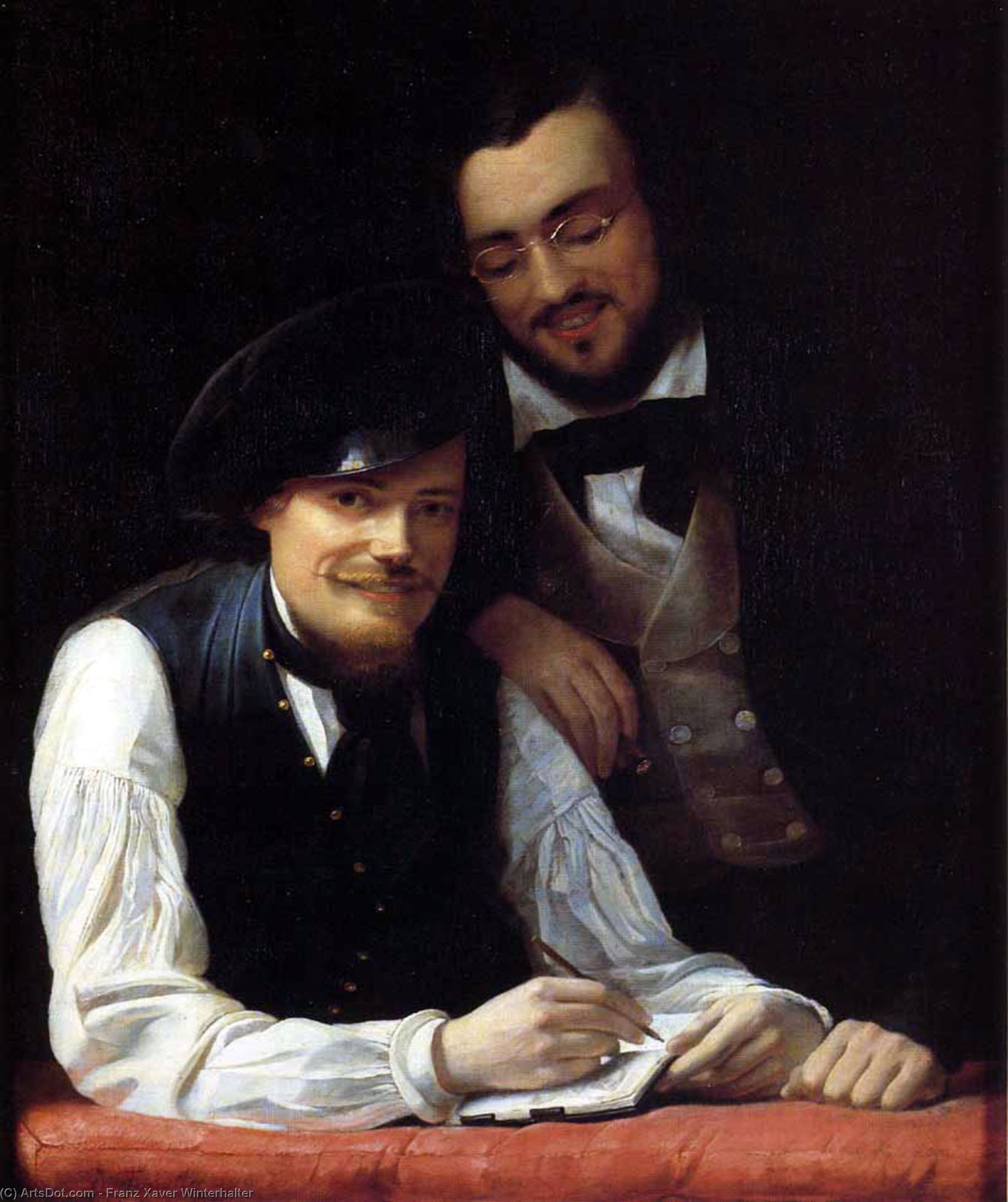Self Portrait Of The Artist With His Brother, Hermann — Франц Ксавер Винтерхалтер