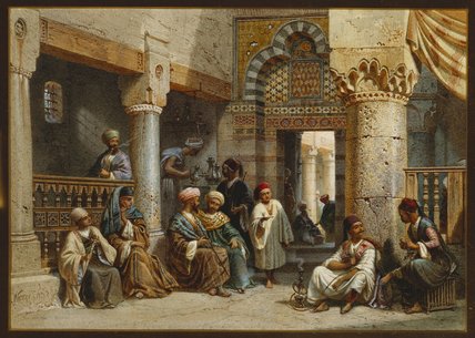 Arabic Figures In A Coffee House — Carl (friedrich Heinrich) Werner