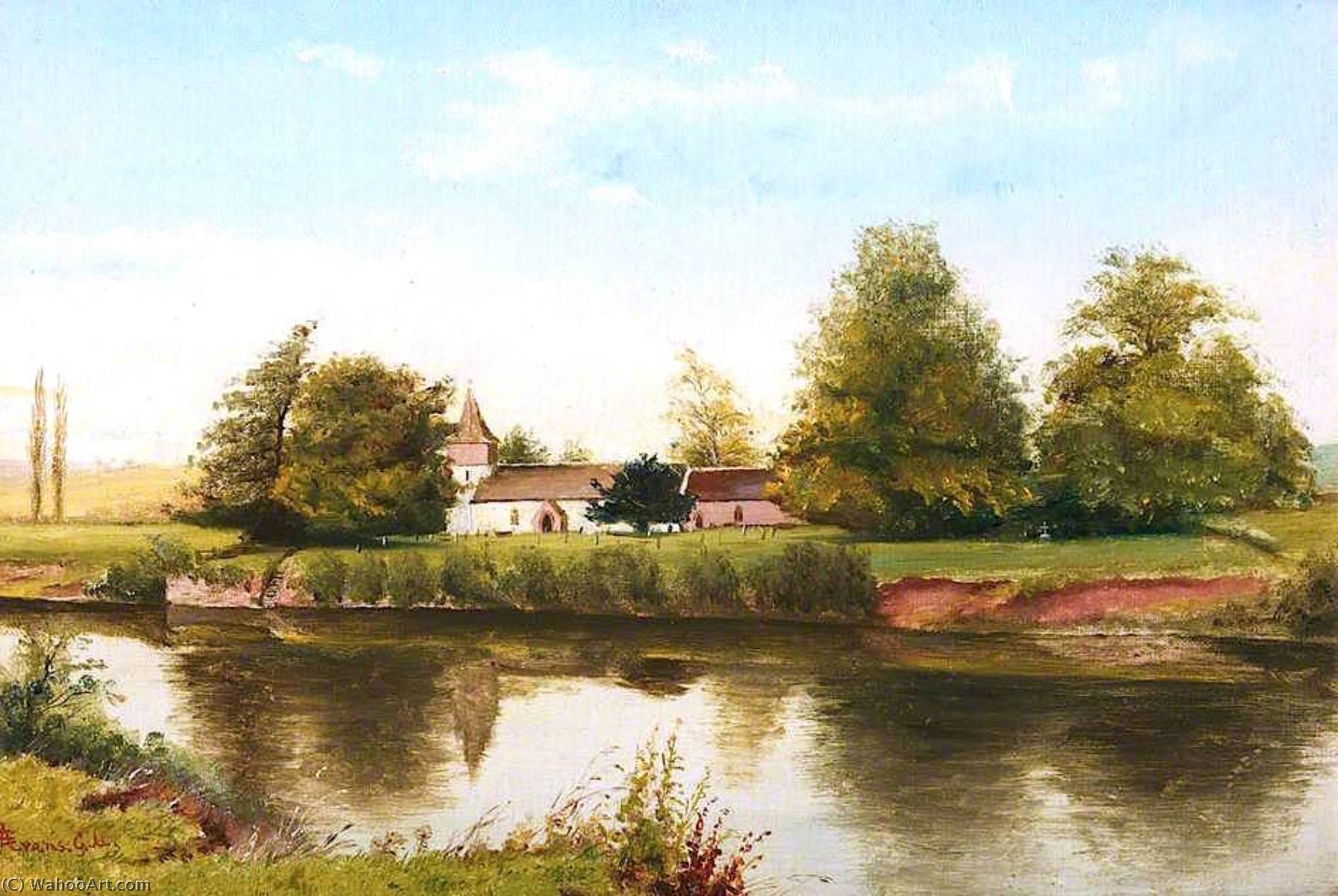 Dixton Church From The Hadnock Side Of Wye — John Arthur Evans