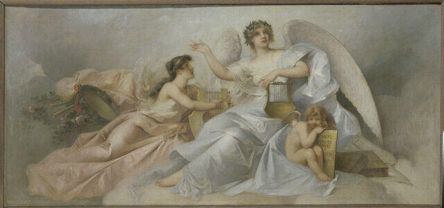 Deux Muses La Poésie Et La Musique — Voillemot André Charles