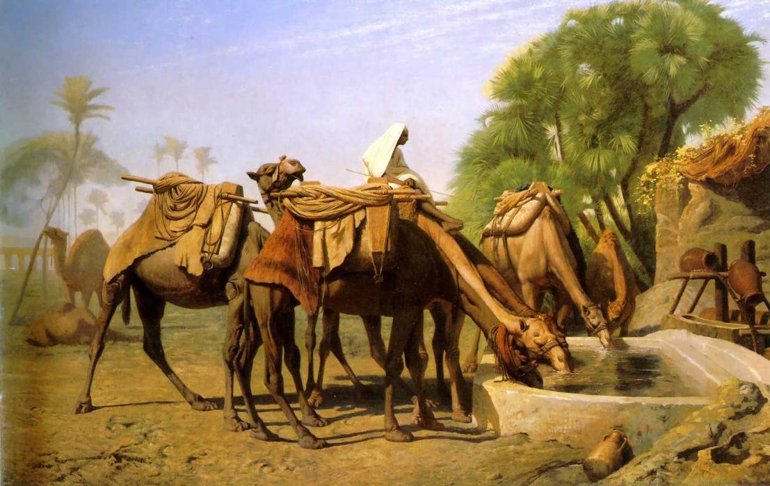 Camels At The Trough — Jean-léon Gérôme