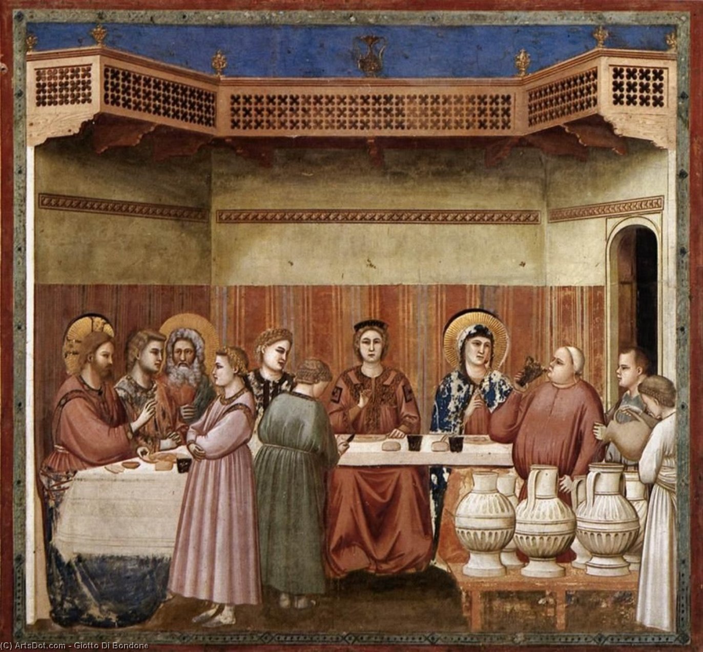 Escenas De La Vida De Cristo: 8. Matrimonio En Cana (capilla Scrovegni (arena Chapel), Padua) — Giotto Di Bondone