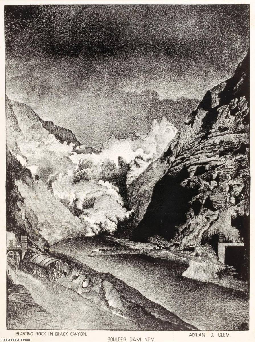 Blasting Rock In Black Canyon, Boulder Dam, Nevada — Adrian D Clem