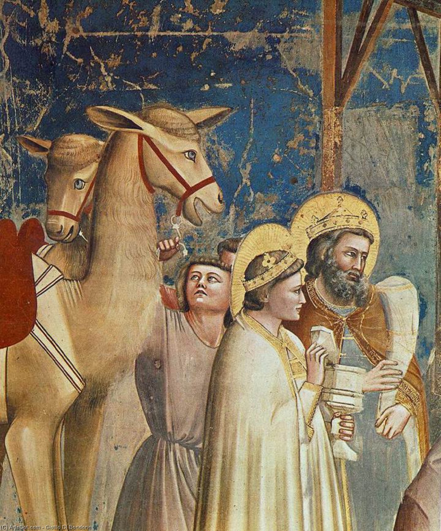 No. 18 Scenes From The Life Of Christ: 2. Adoration Of The Magi (detail) — ジョット