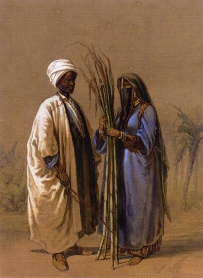 An Egyptian Man And His Wife — Count Amadeo Preziosi
