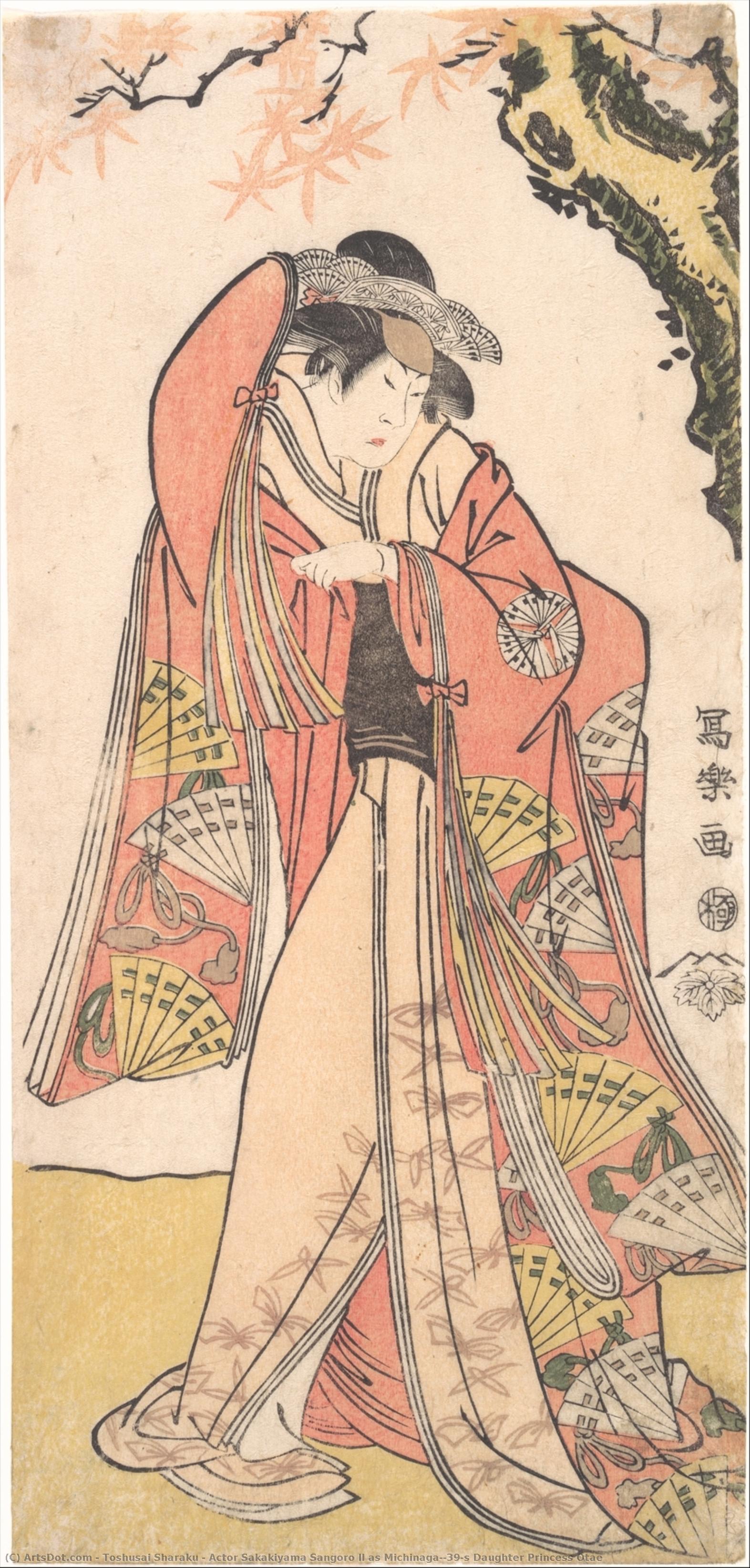 Actor Sakakiyama Sangoro Ii As Michinaga's Daughter Princess Otae — Tōshūsai Sharaku