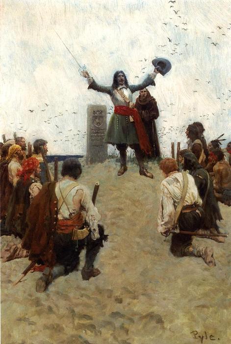 La Salle Christening The Country Louisiana'''' — Howard Pyle