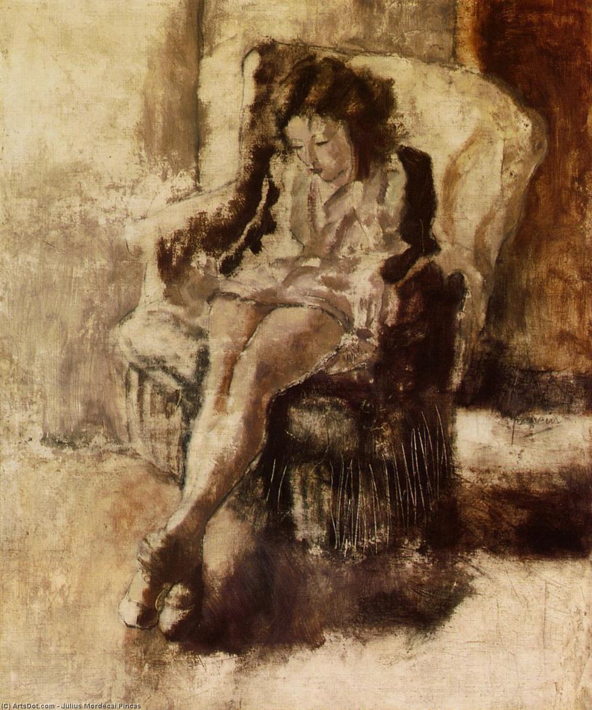 Seated Young Woman — Julius Mordecai Pincas