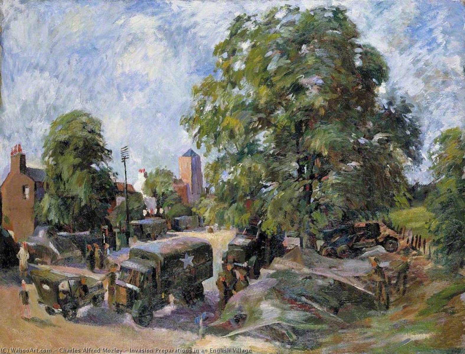 Invasion Preparations In An English Village — Charles Alfred Mozley