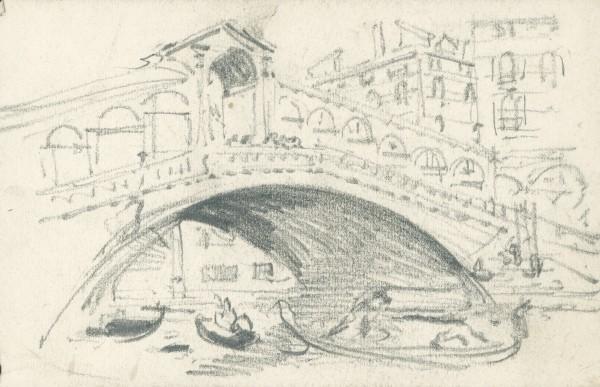 View Of The Ponte Di Rialto, Venice — Sir George Clausen