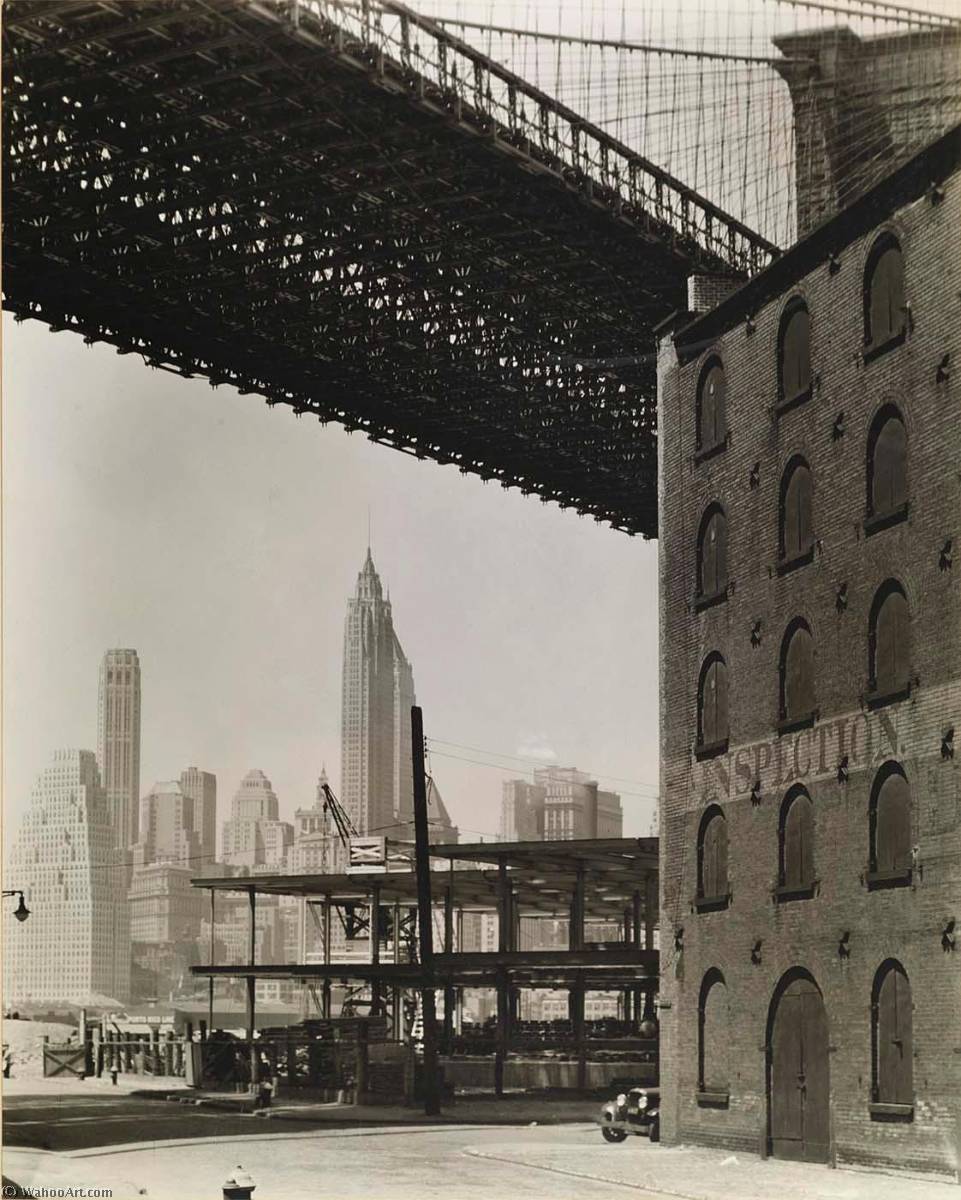Brooklyn Bridge, Water And Dock Streets, Brooklyn — Berenice Abbott