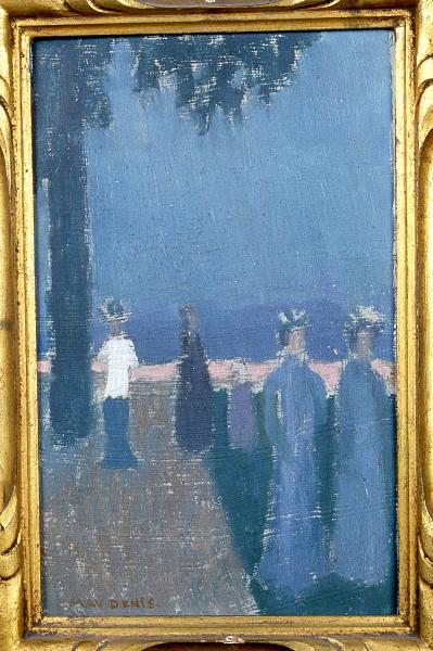 Terrasse De Saint Germain En Laye Vue Du Parterre, Femmes En Chapeaux À Fleurs — Denis Maurice