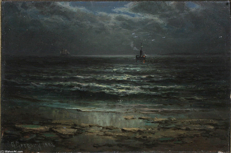 Sail And Steam By Moonlight — George Gregory