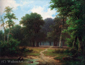 A Path Through A Woodland — Hendrik Pieter Koekkoek