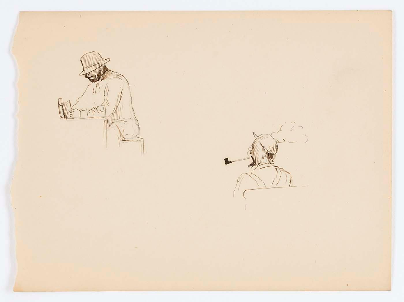Untitled (two Drawings Of Men) — Howard Russell Butler