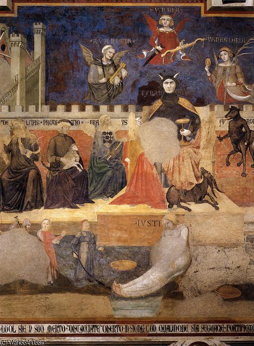 Good And Bad-allegory Of Bad Government (detail) — Ambrogio Lorenzetti
