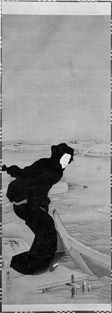 Beauty On A Snowy Quay — Teisai Hokuba