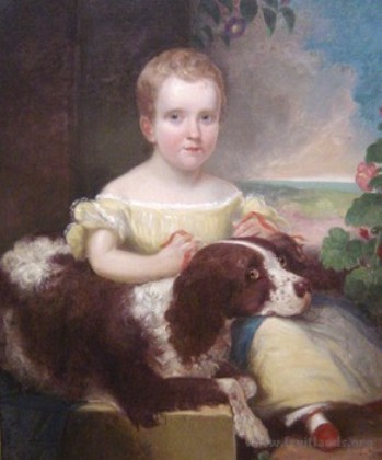 Portrait Of A Child With A Dog — Alvan Fisher