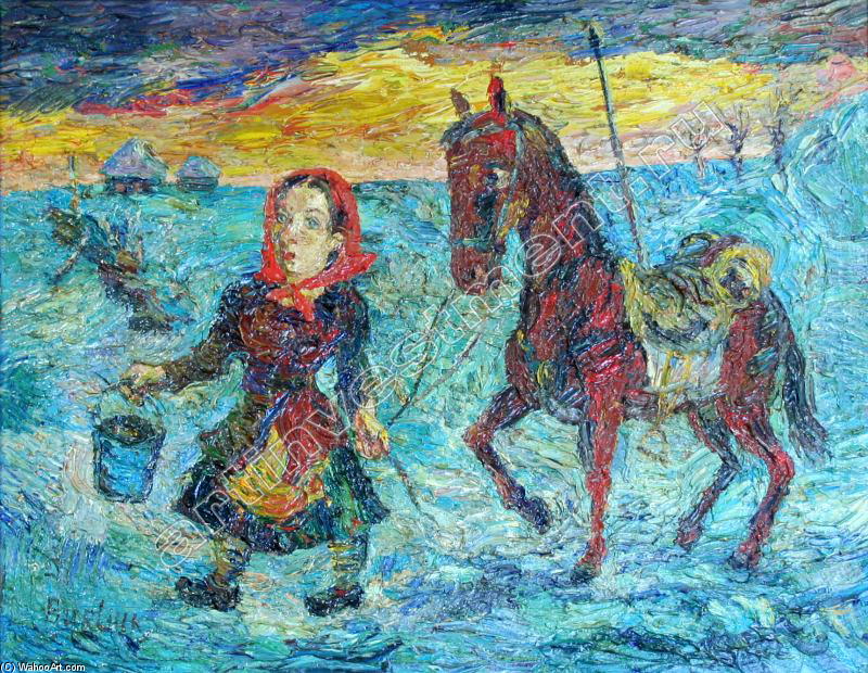 Woman With A Horse — David Davidovich Burliuk