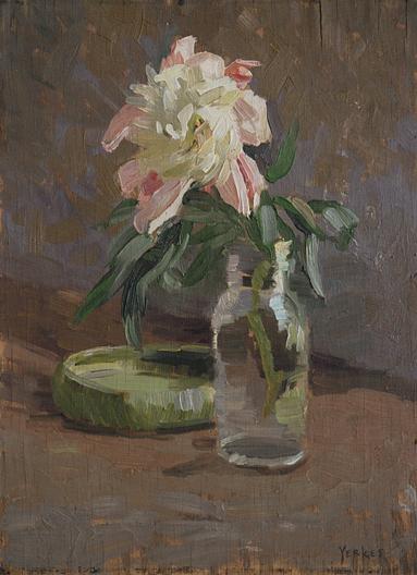 (still Life Of A Pink And White Flower), (painting) — Mary Agnes Yerkes