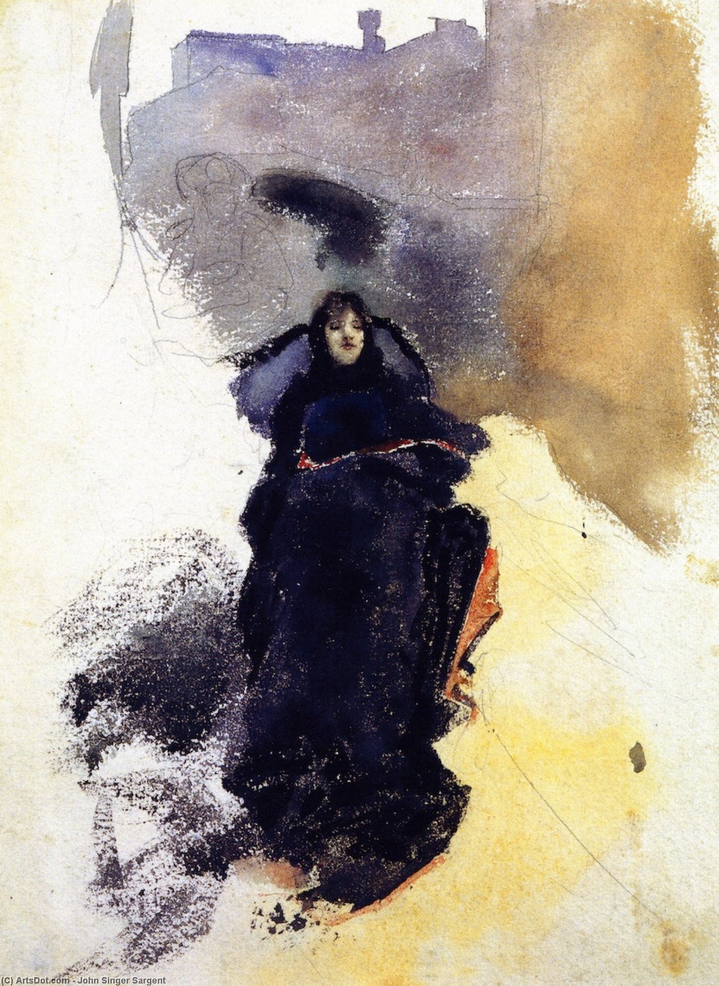 Woman In A Gondola (unfinished) — John Singer Sargent