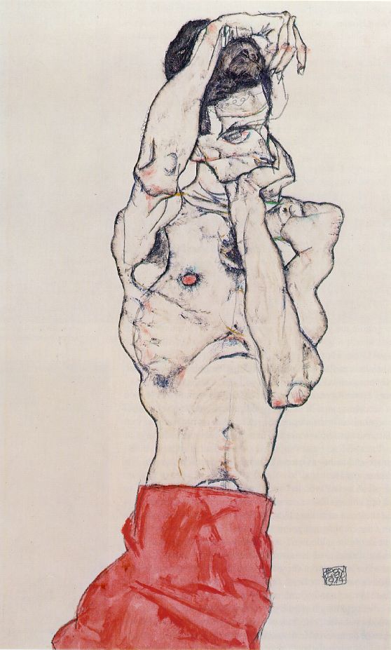 Stehender Mann Mit Roten Loincloth — Egon Schiele