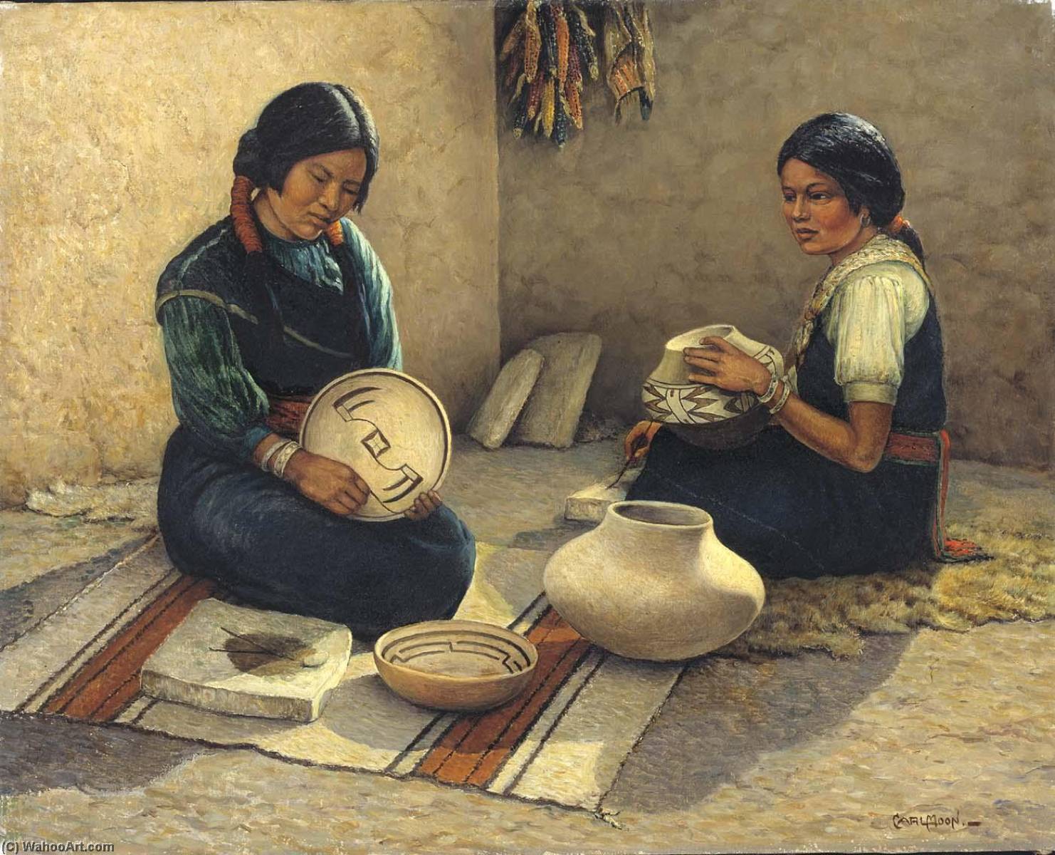 Hopi Pottery Painters — Carl Moon