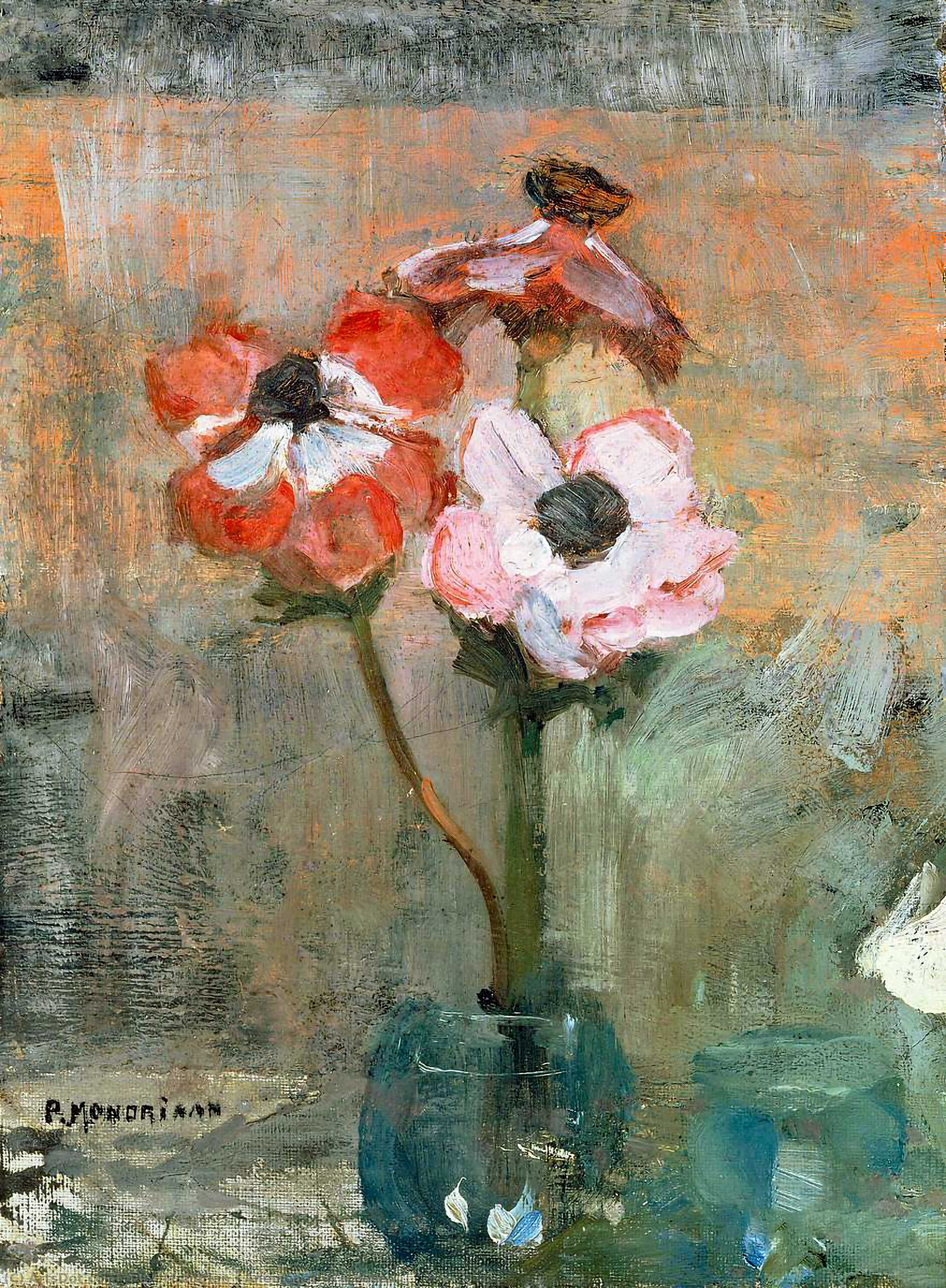 Anemones In A Vase — Piet Mondrian