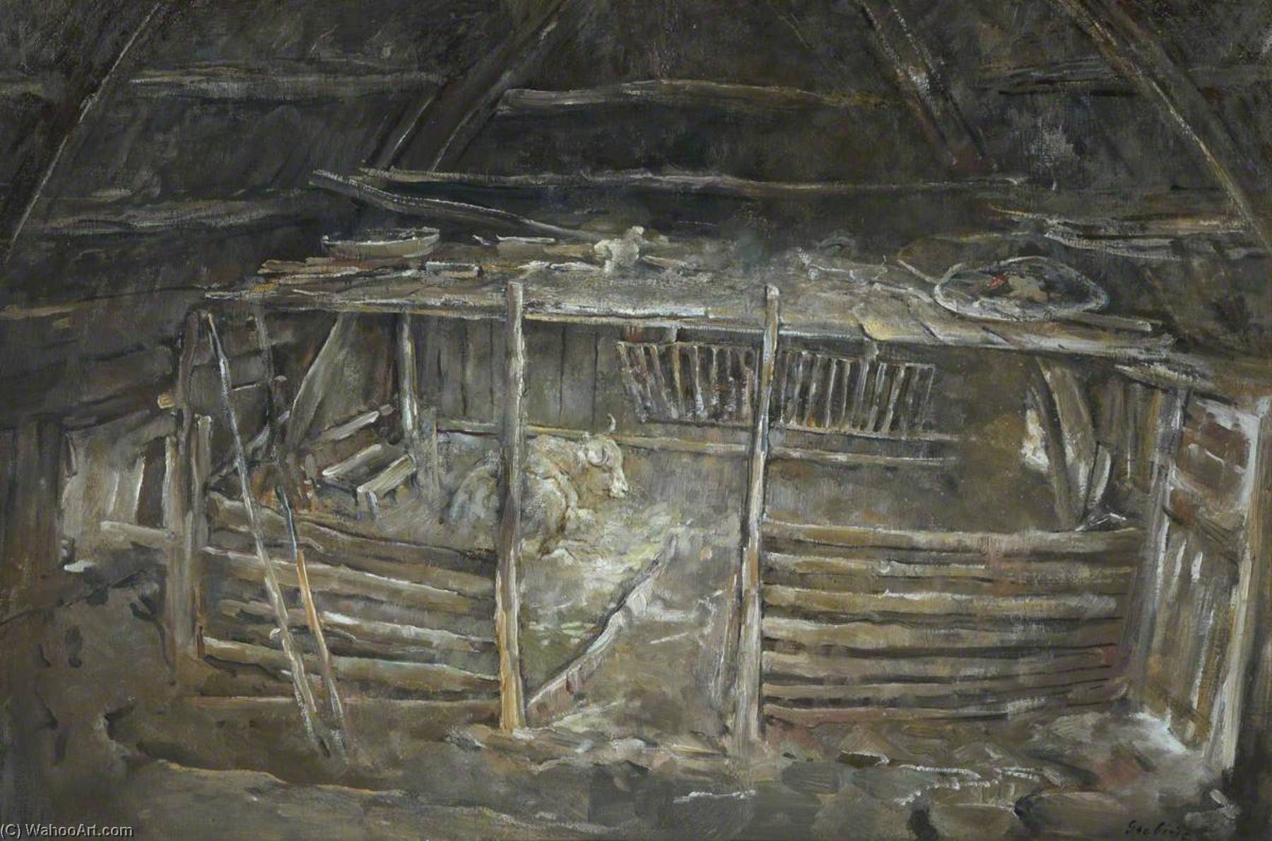 A Crofter’s Byre — George Pirie
