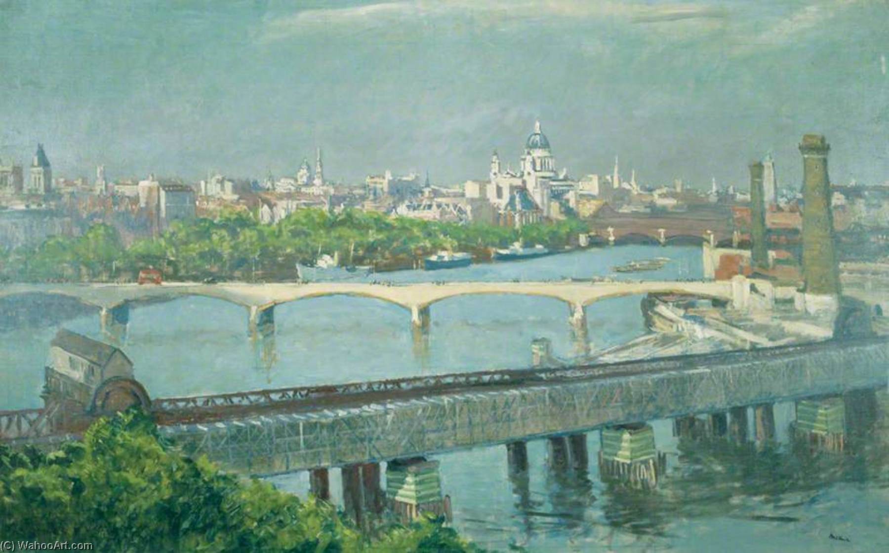 View Of The Thames From Whitehall Court, London — Paul Ayshford Methuen