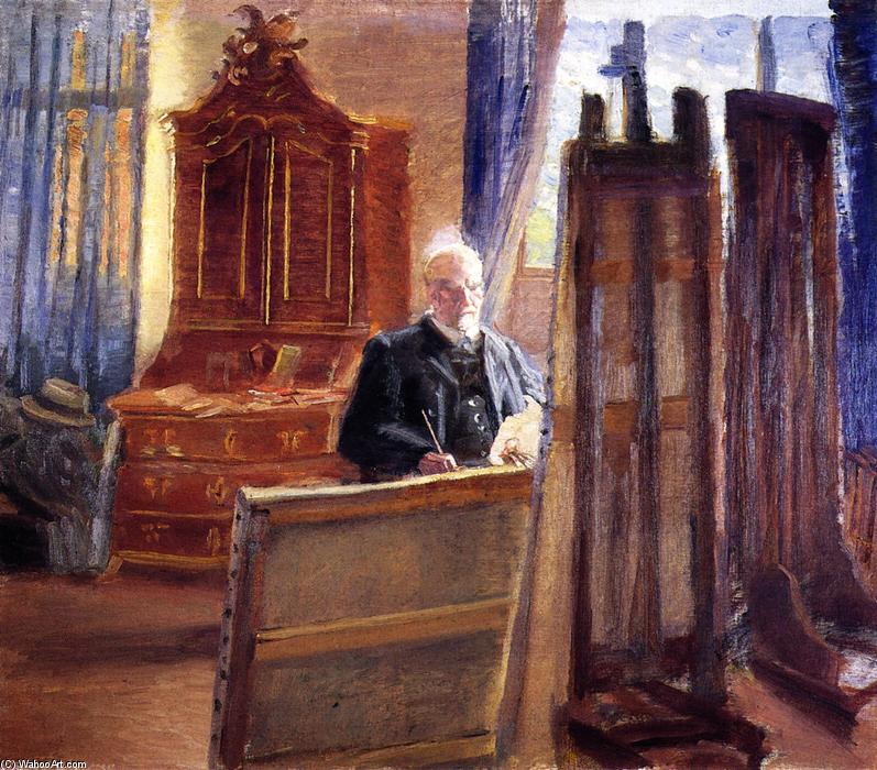 Michael Ancher Painting In His Studio — Anna Kirstine Ancher
