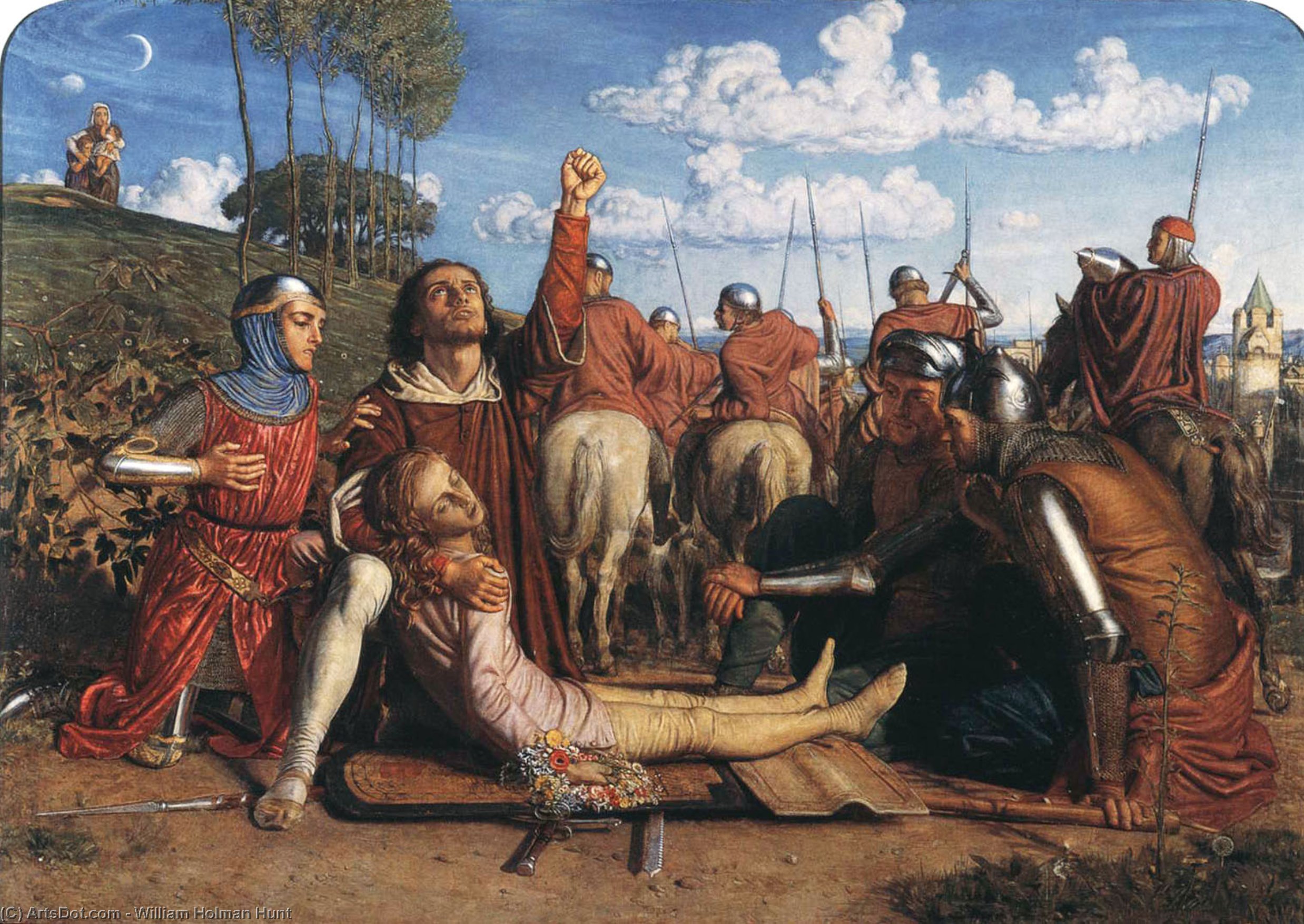 Rienzi Vowing To Obtain Justice For The Death Of His Young Brother, Slain In A Skirmish Between The Colonna And The Orsini Factions — William Holman Hunt